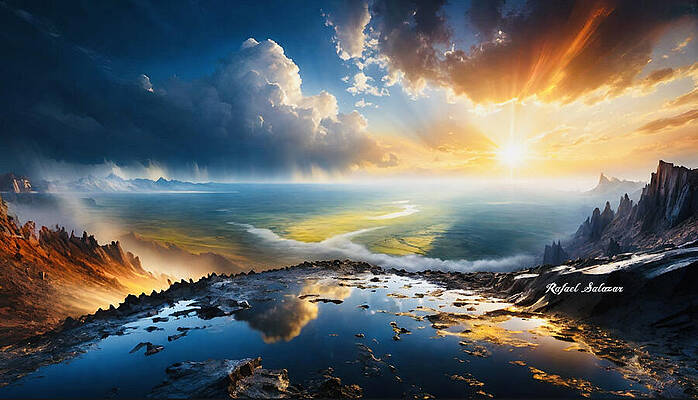 Nature Wall Art featuring the digital art Beyond The Edge by Rafael Salazar