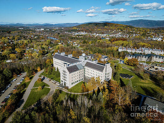 Foliage Photograph - Aerial View Of The Bicenntennial Hall At Middlebury College by Eric Killorin