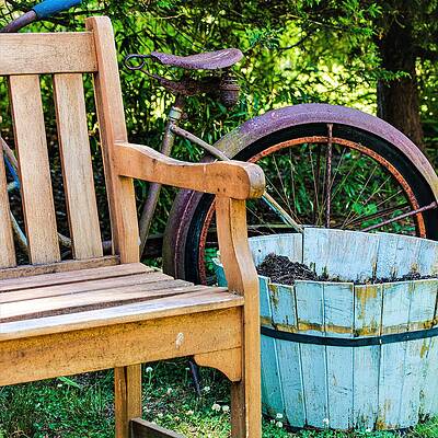 Wall Art featuring the photograph Bicycle Bench3 by John Linnemeyer