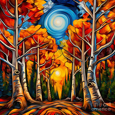 Wall Art featuring the ai art Big Bold Trees by Ted Clifton
