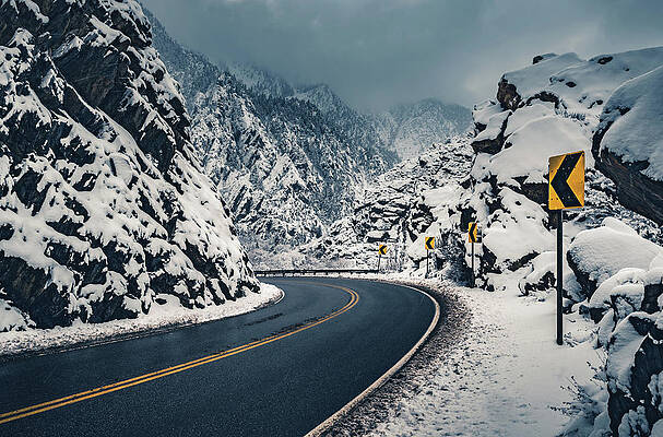 Moody Photograph - Big Cottonwood Canyon Road In Snow, Utah by Abbie Warnock