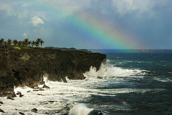 Hawaii Wall Art featuring the photograph Rainbow Over The Big Island by Nancy Gleason