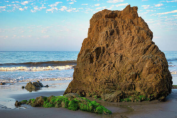 Wall Art featuring the photograph Big Rock On The Malibu Shoreline by Matthew DeGrushe