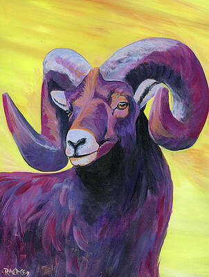 Montana Painting - Bighorn Sheep by Raette Meredith
