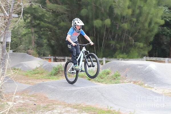 Biker in Action on Dirt Track Wall Art