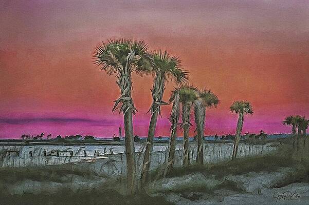 Wall Art featuring the painting Biloxi Sunset by Jeffrey Kolker