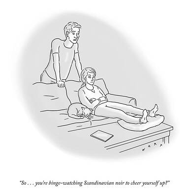 Scandinavian Noir Binge-Watching Drawing