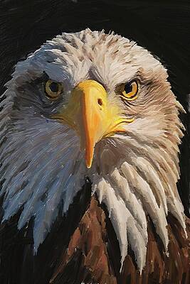 Wildlife Digital Art - Bird Painting Of Majestic Bald Eagle by Nature Oil Painting