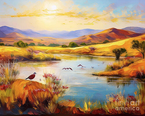Summer Digital Art - Bird Refuge by Macro Abundance