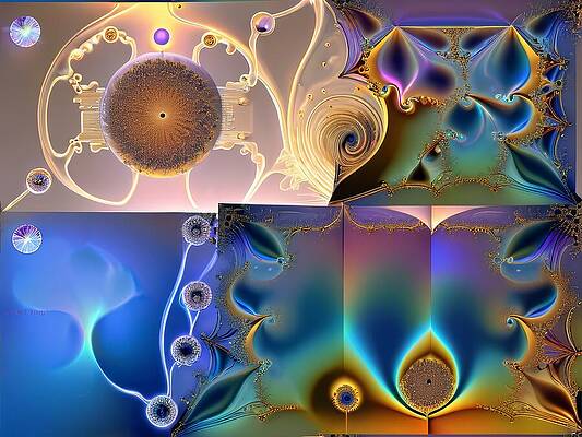 Abstract Wall Art featuring the digital art Bit Bending by Eris And AI