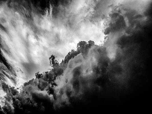 Sky Wall Art featuring the photograph Black And White Clouds by Louis Dallara