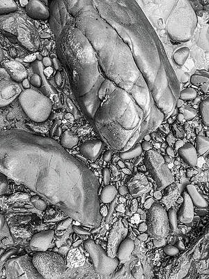 Abstract Photograph - Black And White Coastal Abstract by Jean Noren