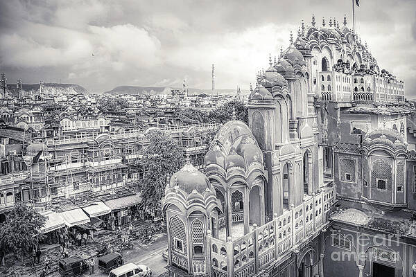 Photograph - Black And White - Panorama From Palace Of Winds Jaipur Rajasthan India by Stefano Senise