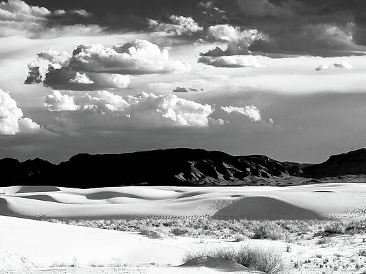 New Mexico Photograph - Black And White White Sands Afternoon by Joe Schofield