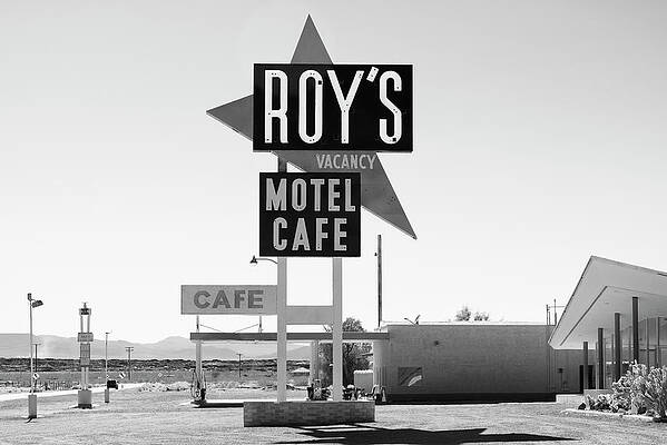 Arizona Wall Art featuring the photograph Black Arizona - Route 66 Roy's by Philippe HUGONNARD