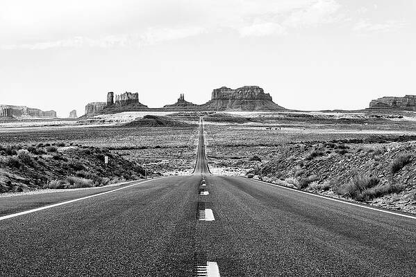 Arizona Wall Art featuring the photograph Black Arizona Series - Monument Valley Road by Philippe HUGONNARD