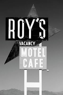 Arizona Wall Art featuring the photograph Black Arizona Series - Motel Cafe by Philippe HUGONNARD