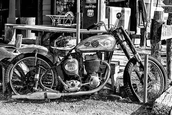 Arizona Wall Art featuring the photograph Black Arizona Series - Motorcycle Route US 66 by Philippe HUGONNARD