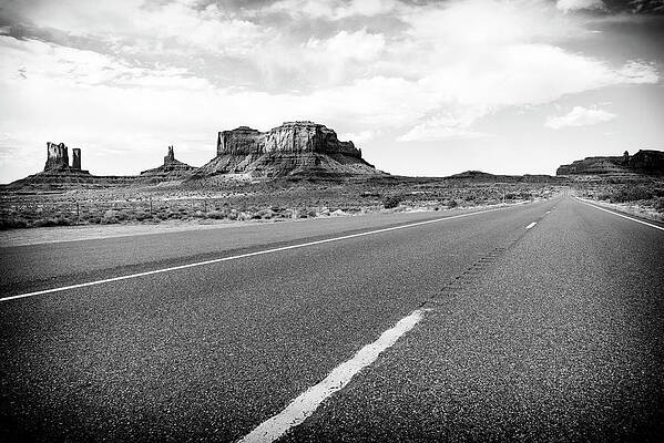 Arizona Wall Art featuring the photograph Black Arizona Series - Road To Monument Valley by Philippe HUGONNARD