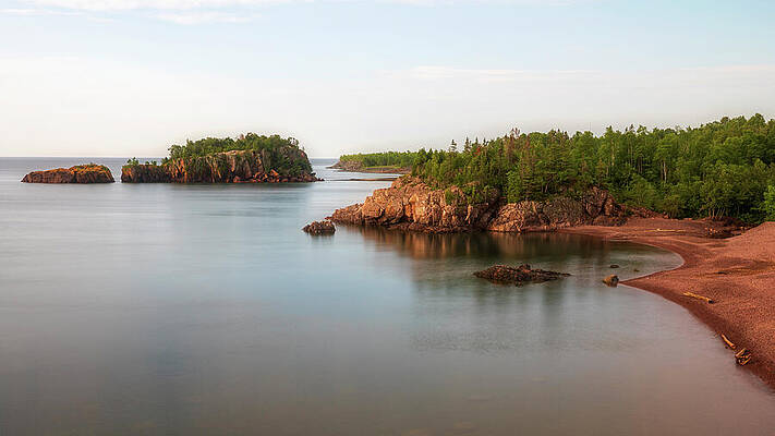 Serene Photograph - Black Beach Landscape Minnesota by Dan Sproul