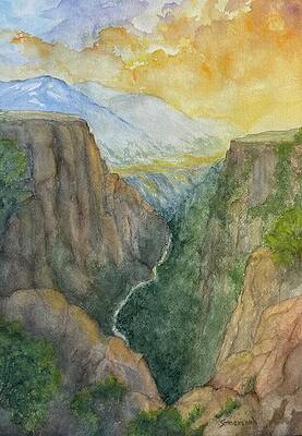 Mountain Painting - Black Canyon Of Gunnison Natl Forest by Judy Strickland