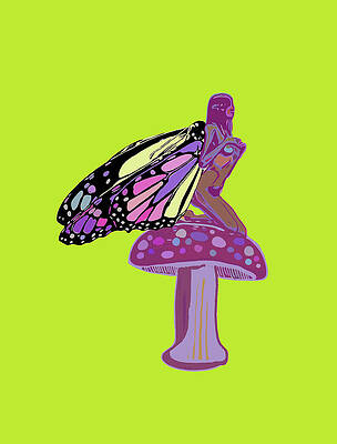 Wall Art featuring the digital art Black Fairy Fae Of Color by David McKinney