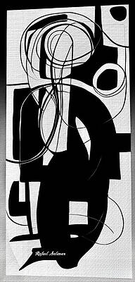 Wall Art featuring the digital art Black Lines Whisper Loud by Rafael Salazar