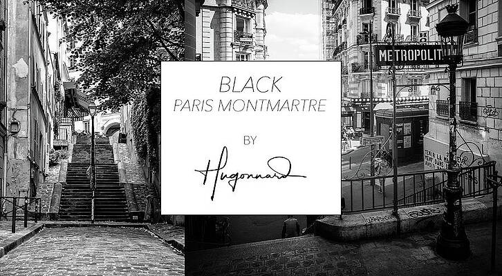 Philippe HUGONNARD Black Montmartre Paris Wall Art
