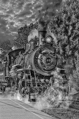 Summer Photograph - Black River 60 Locomotive BW by Susan Candelario