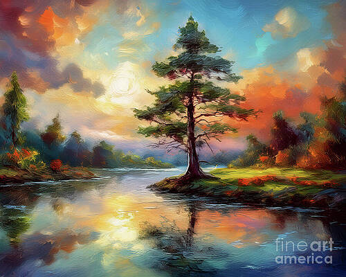 Beautiful Wall Art featuring the ai art Black River Beauty by Macro Abundance