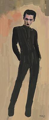 Dramatic Figure in Black Attire Wall Art