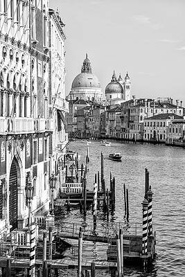 Travel Photograph - Black Venice - Navigate The Grand Canal by Philippe HUGONNARD