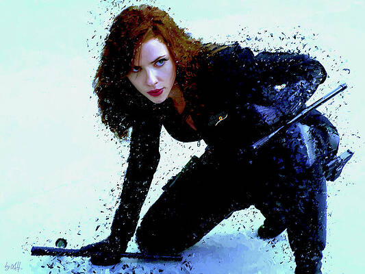 Woman Digital Art - Black Widow by Gradify Creations