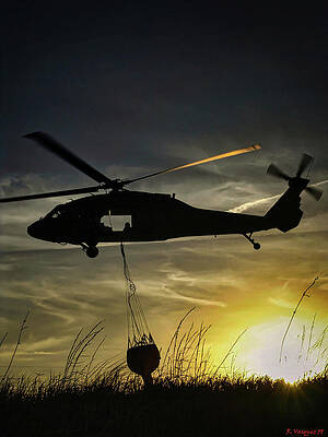Bicycle Photograph - Blackhawk Helicopter With Bambi Bucket by Rene Vasquez