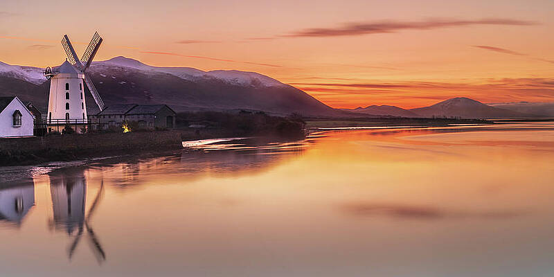 Sunset Photograph - Blennerville Windmill And The Slieve Mish Mountains, Co Kerry by Adrian Hendroff