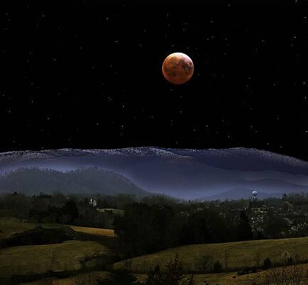 Sky Photograph - Blood Moon Over The Smoky Mountains by Theresa D Williams Smoky Mountains