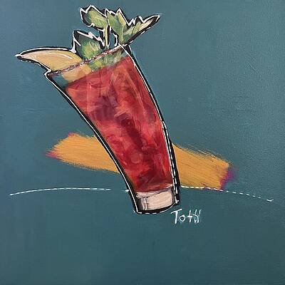 Cocktail Wall Art featuring the painting Bloody Mary by Laura Toth