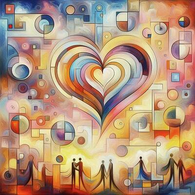 Geometric Wall Art featuring the digital art Blossoming Of Love LV1120 by Don Northup