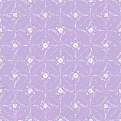 Floral Wall Art featuring the digital art Blossoming Silhouette Elegant Hand-drawn Floral Block Print In Light Purple by Snow Iris Studio