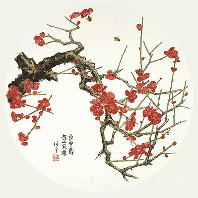 Garden Painting - Blossoms Of China - Plum Blossom by Ren Yu