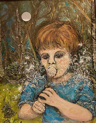 Wall Art featuring the mixed media Blowing Dandelions In Gulley Park by Susan Orosz