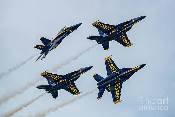Wall Art featuring the photograph Blue Angels Breakout by Jeff Saunders