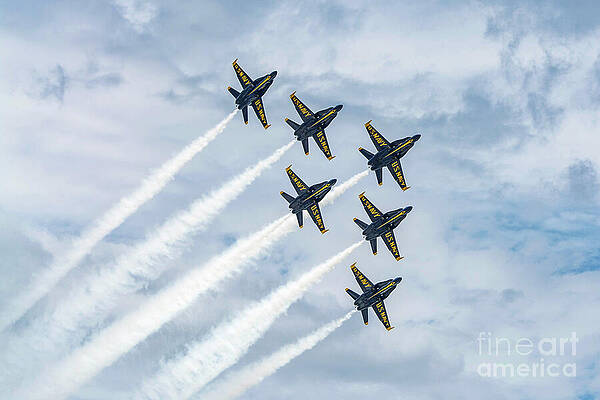 Wall Art featuring the photograph Blue Angels Delta Clouds by Jeff Saunders