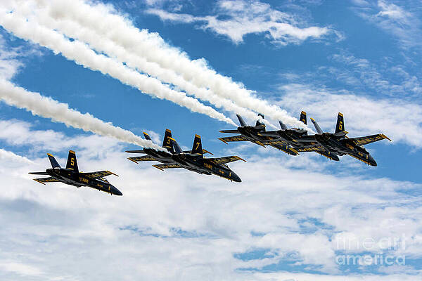 Wall Art featuring the photograph Blue Angels Flyby by Jeff Saunders
