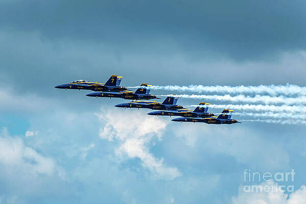 Wall Art featuring the photograph Blue Angels Lineup by Jeff Saunders