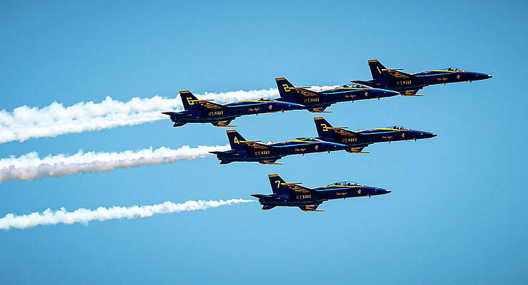 Wall Art featuring the photograph Blue Angels Over Houston by David Morefield