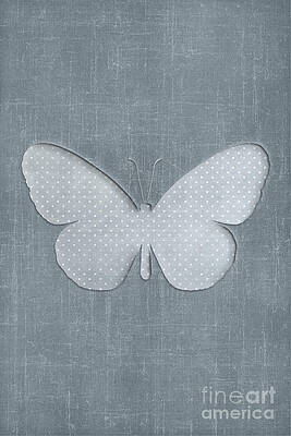 Polka-Dot Butterfly on Textured Background Digital Art