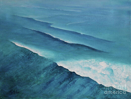 Wave Painting - Blue Chill by Jane See