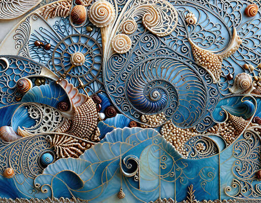 Abstract Wall Art featuring the digital art Blue Dynamics by Eris And AI