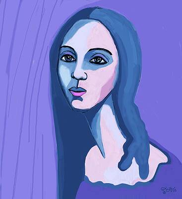 Bold Wall Art featuring the painting Blue Girl by Sonja Kraft